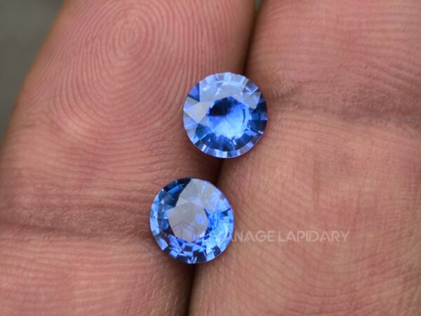 Ceylon Blue Sapphire Round Pair