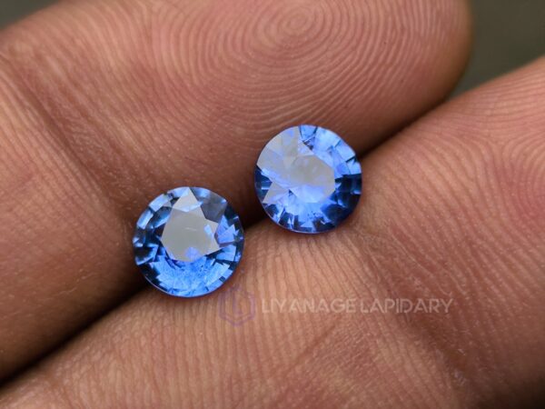 Ceylon Blue Sapphire Round Pair