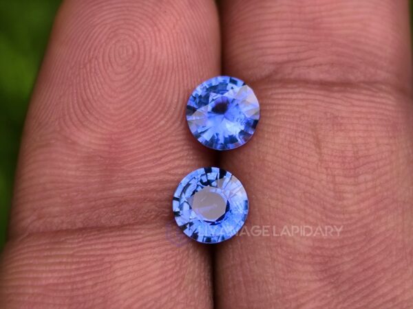 Ceylon Blue Sapphire Round Pair