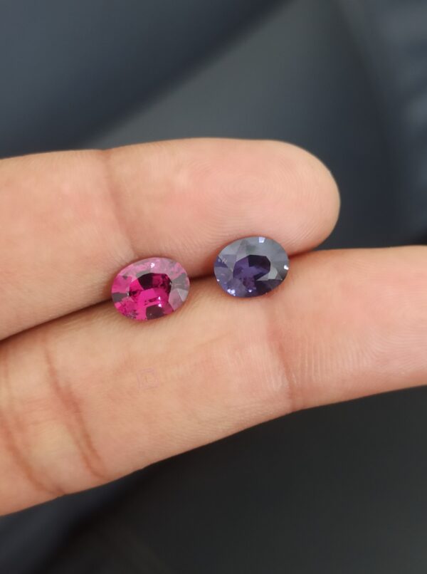 Ceylon Natural Pink & Gray Spinel Couple