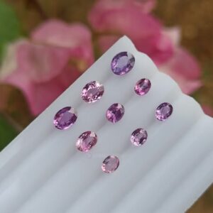 Ceylon Natural Pink to Purple Sapphire Oval Shape Collection