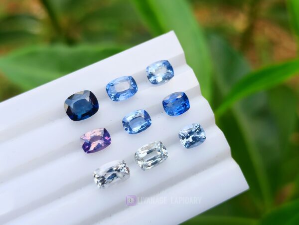 Ceylon Sapphire Cushion Shape Stones Collection