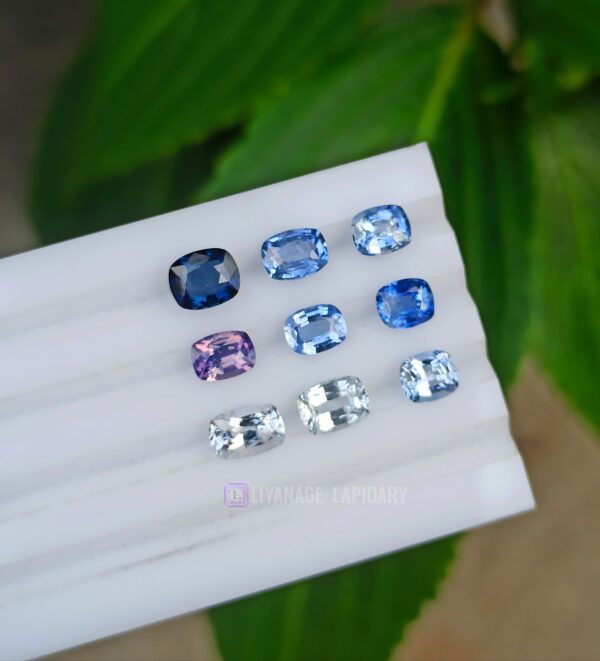 Ceylon Sapphire Cushion Shape Stones Collection