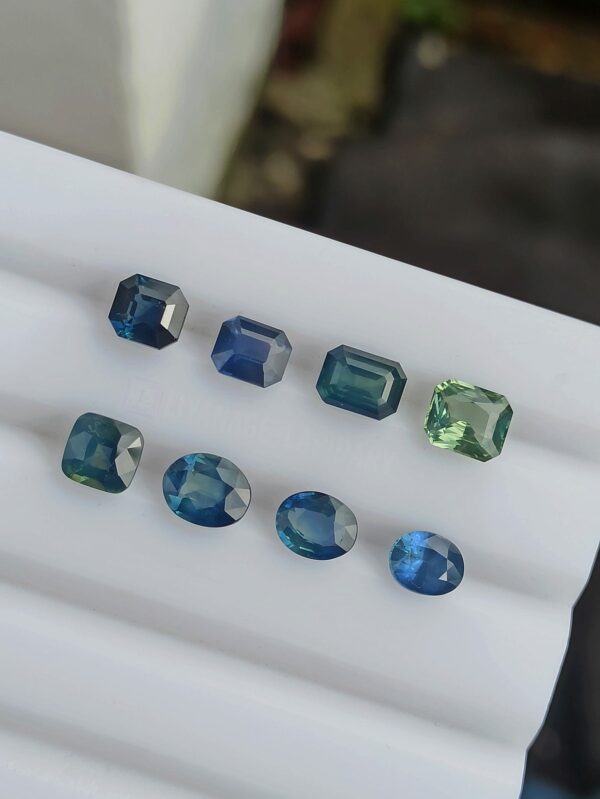 Faceted Blue, Green & Blue Green Sapphires