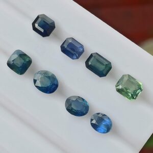 Faceted Blue, Green & Blue Green Sapphires