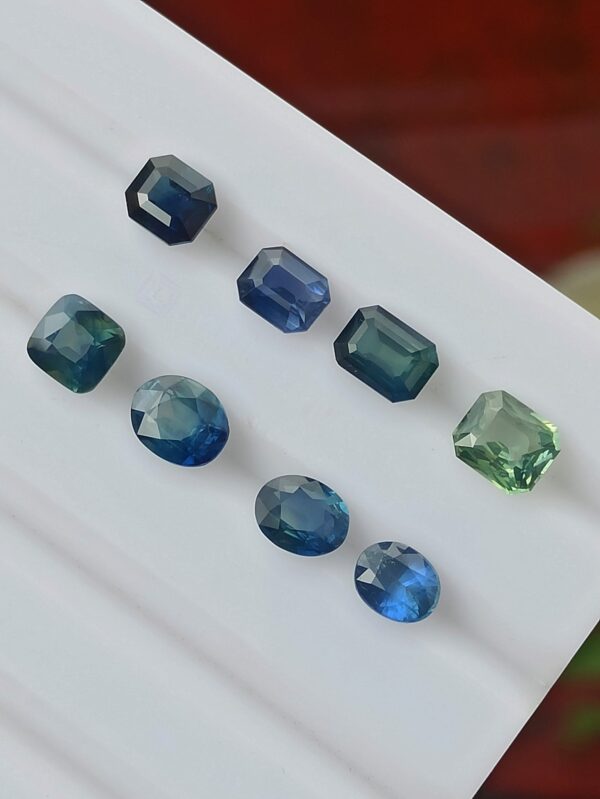 Faceted Blue, Green & Blue Green Sapphires