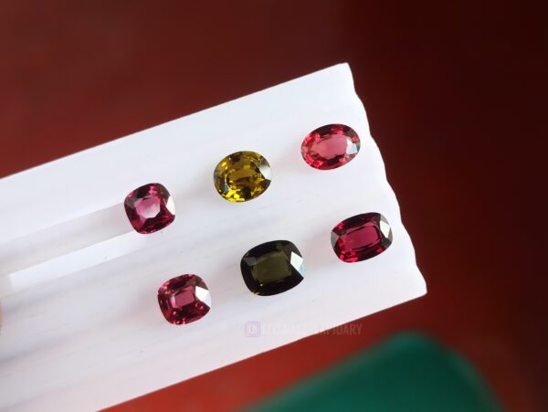 Natural Kornerupine, Garnet, and Chrysoberyl