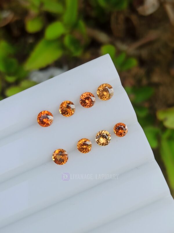 Natural Orange Garnet & Zircon Round