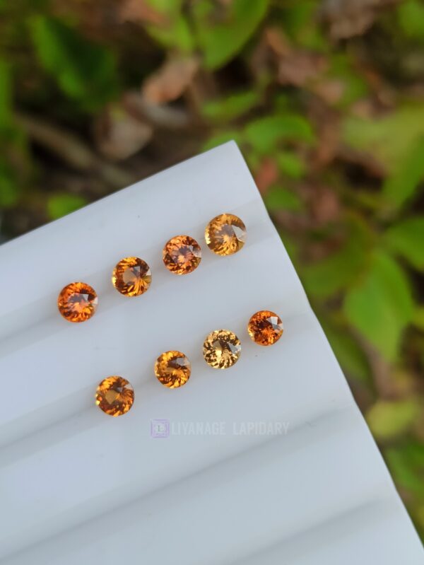 Natural Orange Garnet & Zircon Round