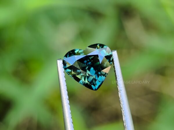 Natural Teal Sapphire Heart