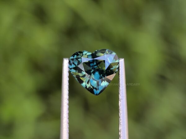 Natural Teal Sapphire Heart