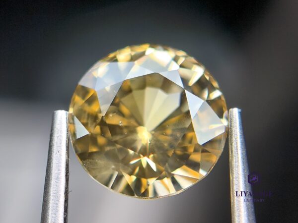 Ceylon Natural Orangish Yellow Sapphire Round - Image 7