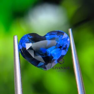 2.20 ct Natural Ceylon Vivid Blue Sapphire Heart Cut from Ratnapura, Sri Lanka