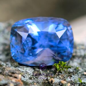 5.50 ct Natural Unheated Ceylon Blue Sapphire Cushion Cut from Ratnapura, Sri Lanka
