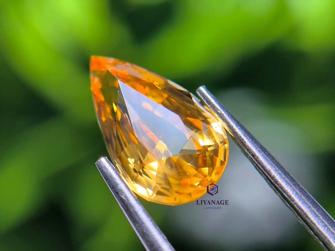 1.54 ct Natural Ceylon Orange Sapphire Pear Cut from Ratnapura, Sri Lanka