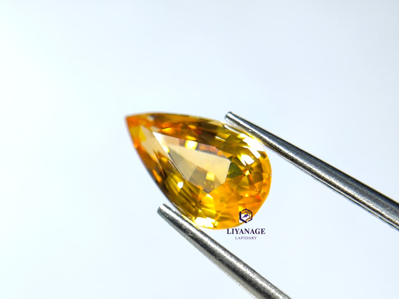 1.54 ct Natural Ceylon Orange Sapphire Pear Cut from Ratnapura, Sri Lanka - Image 3