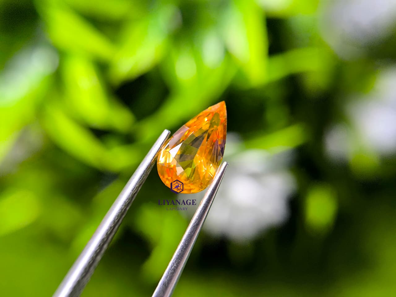1.54 ct Natural Ceylon Orange Sapphire Pear Cut from Ratnapura, Sri Lanka - Image 4