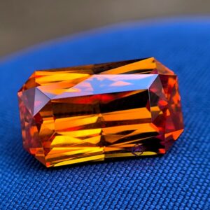 11.50 ct Natural Ceylon Vivid Orange Sapphire Octagon Cut from Sabaragamuwa, Sri Lanka