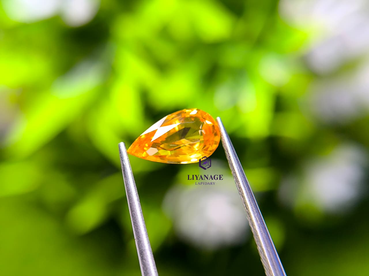 1.54 ct Natural Ceylon Orange Sapphire Pear Cut from Ratnapura, Sri Lanka - Image 6