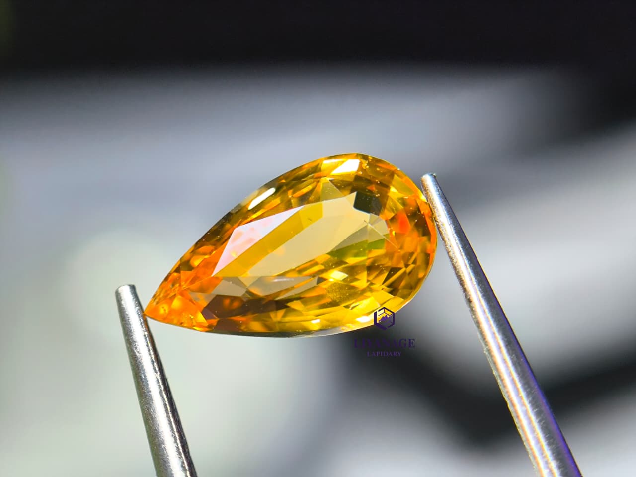 1.54 ct Natural Ceylon Orange Sapphire Pear Cut from Ratnapura, Sri Lanka - Image 7