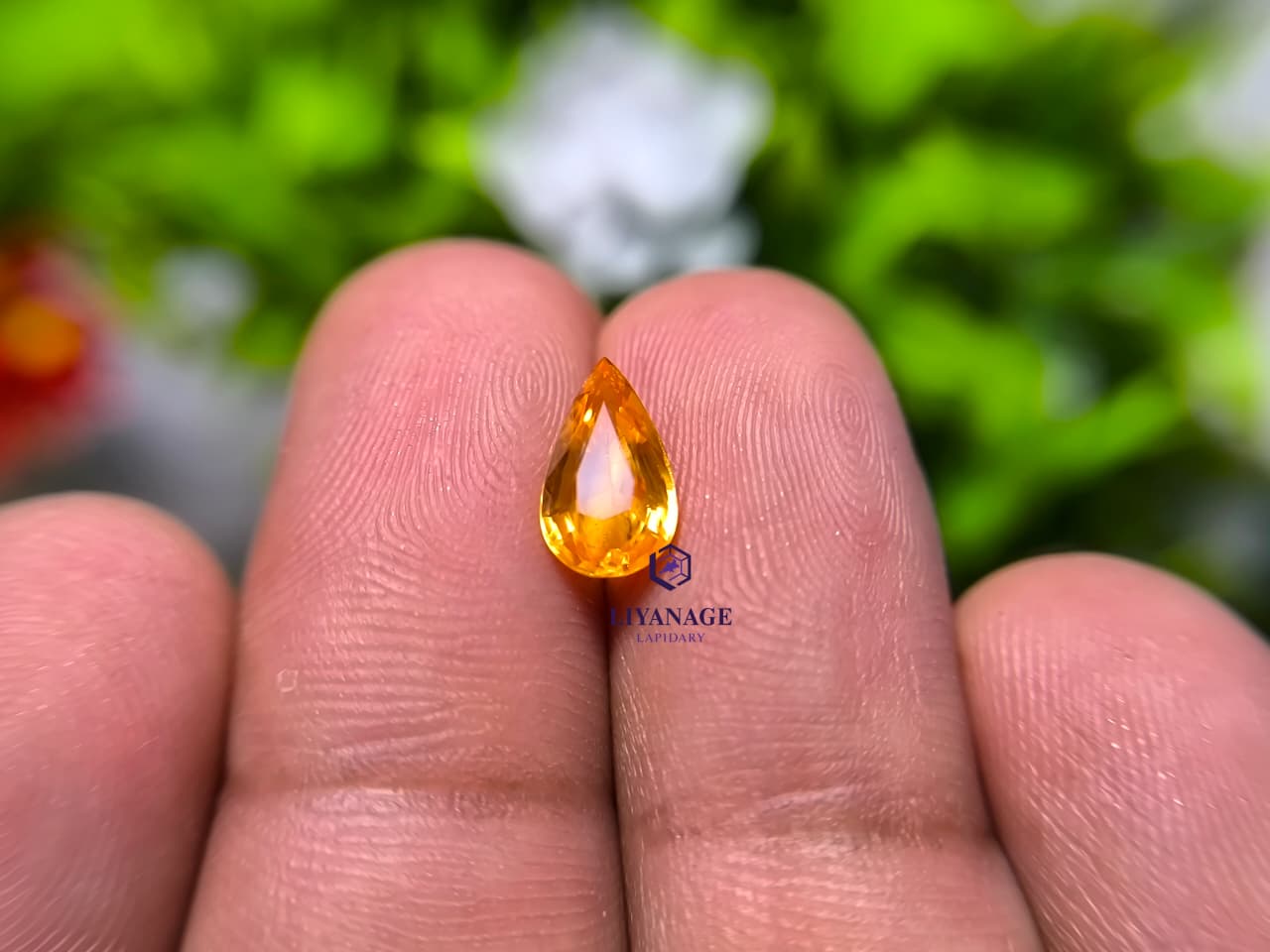 1.54 ct Natural Ceylon Orange Sapphire Pear Cut from Ratnapura, Sri Lanka - Image 8