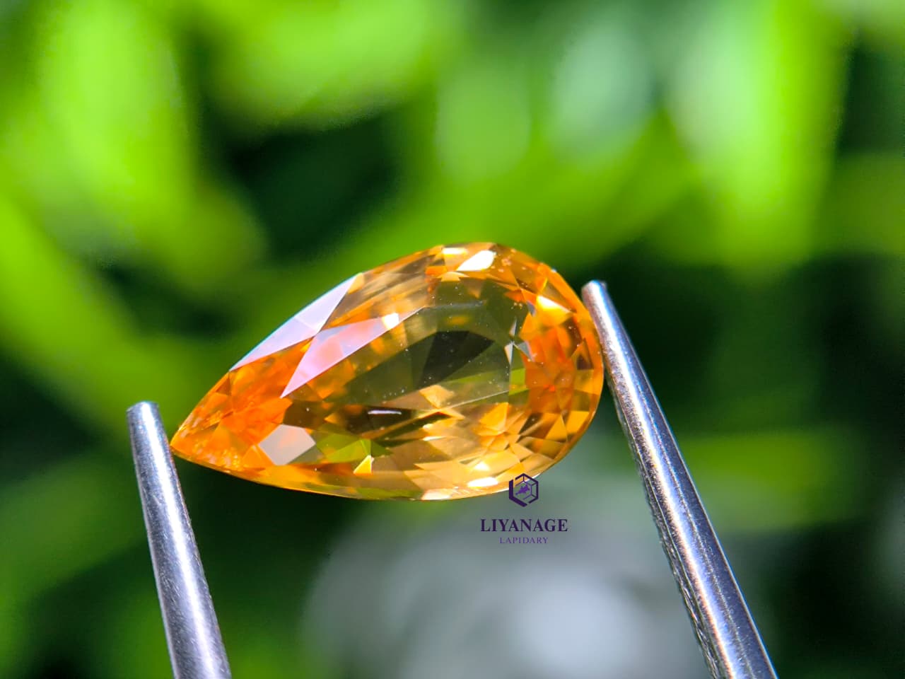 1.54 ct Natural Ceylon Orange Sapphire Pear Cut from Ratnapura, Sri Lanka - Image 9