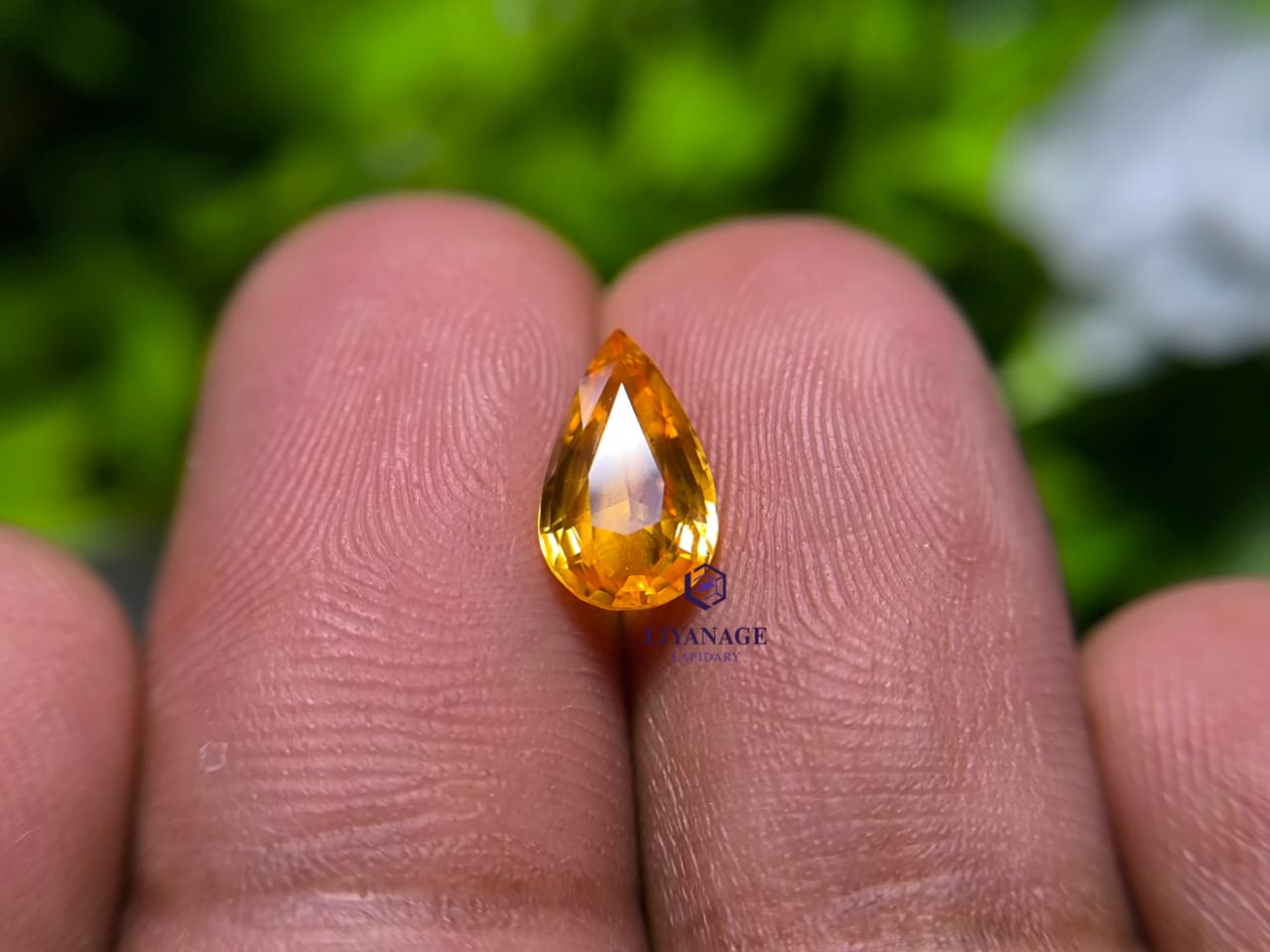 1.54 ct Natural Ceylon Orange Sapphire Pear Cut from Ratnapura, Sri Lanka - Image 10