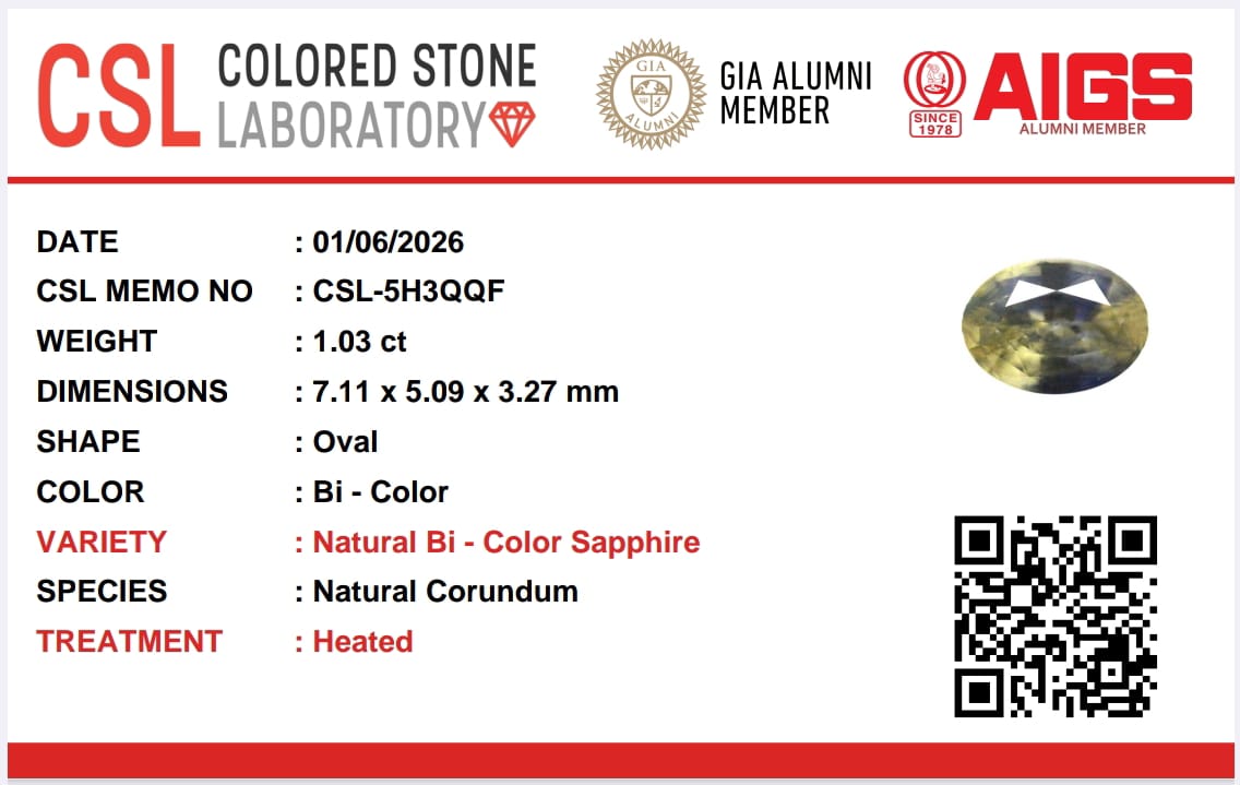 Natural Bi-Color Sapphire – 1.03 Carats - Image 2