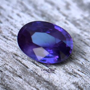 2.07 ct Natural Unheated Ceylon Purple Sapphire Oval Step Cut from Karawita, Sri Lanka