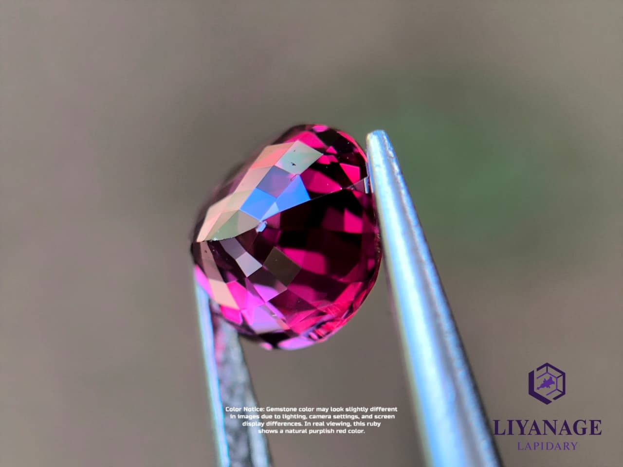 1.02 ct natural Madagascar ruby oval step cut with purplish red color
