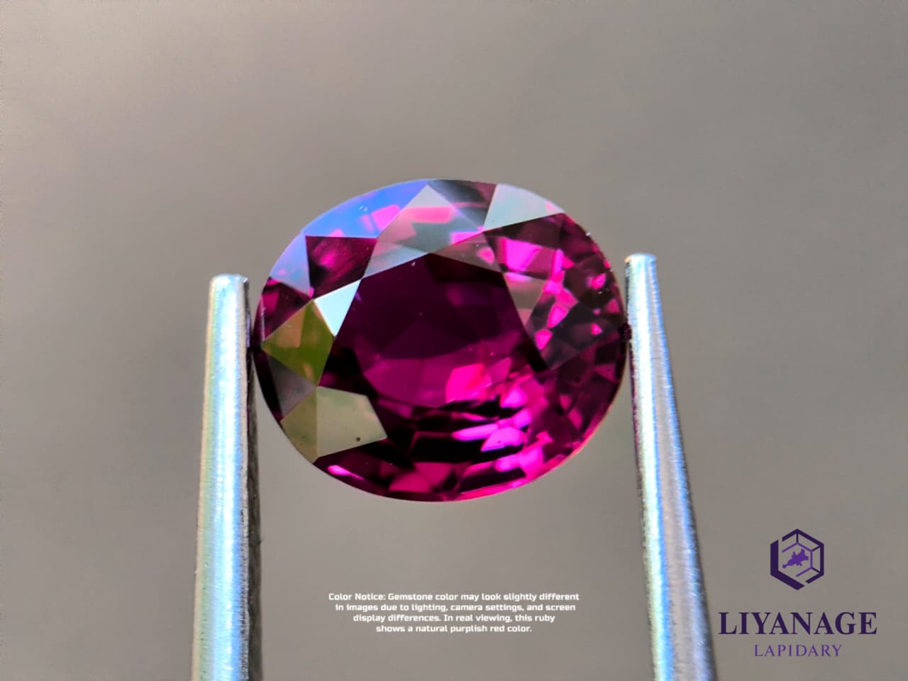 1.02 ct natural Madagascar ruby oval step cut with purplish red color