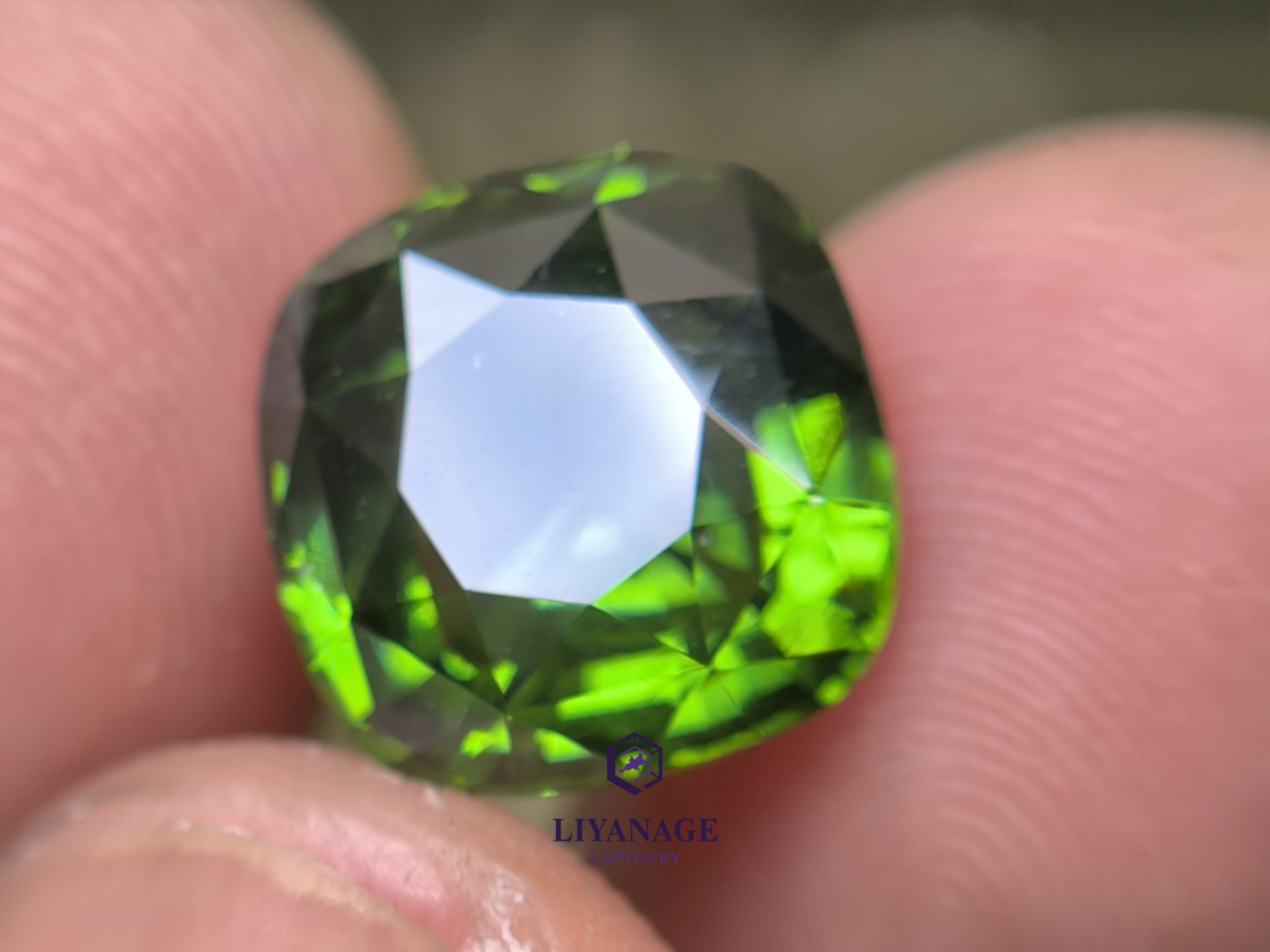 5 ct Unheated Ceylon Green Beccarite Zircon Cushion Step Cut - Image 5