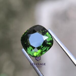 5 ct Unheated Ceylon Green Beccarite Zircon Cushion Step Cut