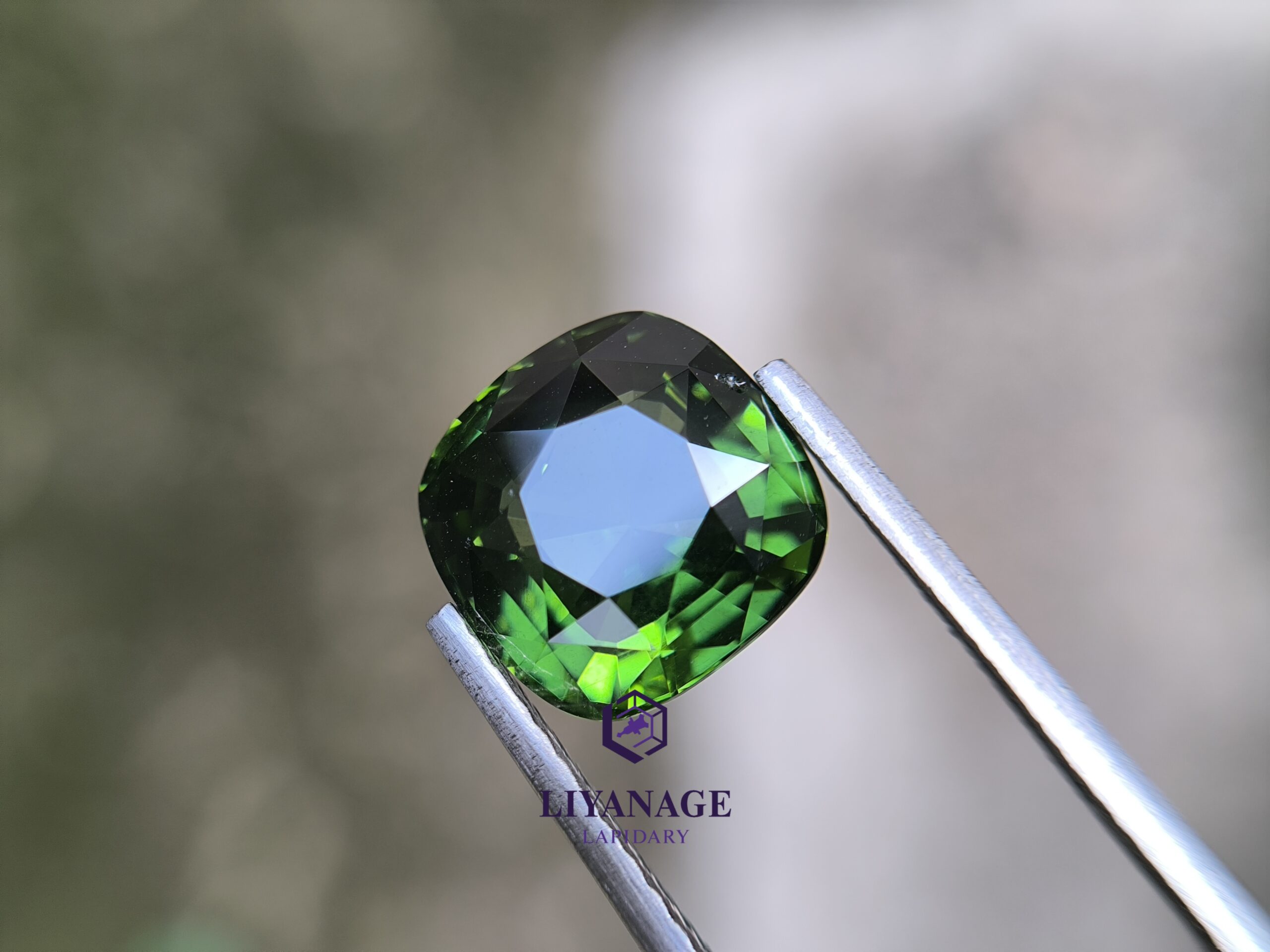 5 ct Unheated Ceylon Green Beccarite Zircon Cushion Step Cut