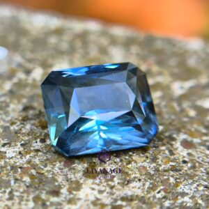 2.19 ct Natural Unheated Madagascar Teal Blue Sapphire Octagon Cross Cut