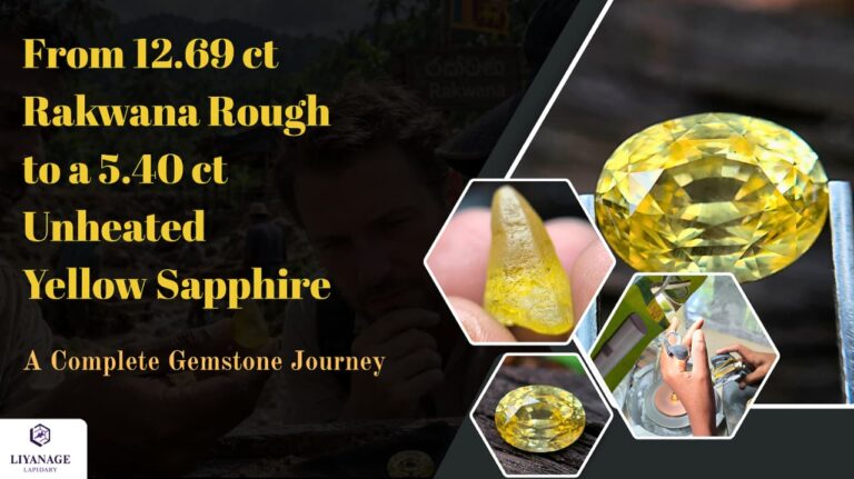 12.69 ct Rakwana Yellow Sapphire Rough to 5.40 ct Unheated Oval Yellow Sapphire