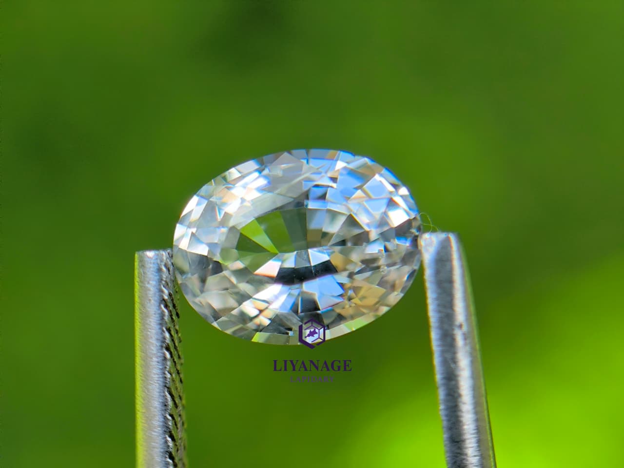 1.14 ct natural unheated Ceylon white sapphire in an oval step cut, sourced from Bibilegama Sri Lanka