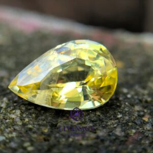 1.40 ct Certified Heated Ceylon Vivid Yellow Sapphire – Pear Cut