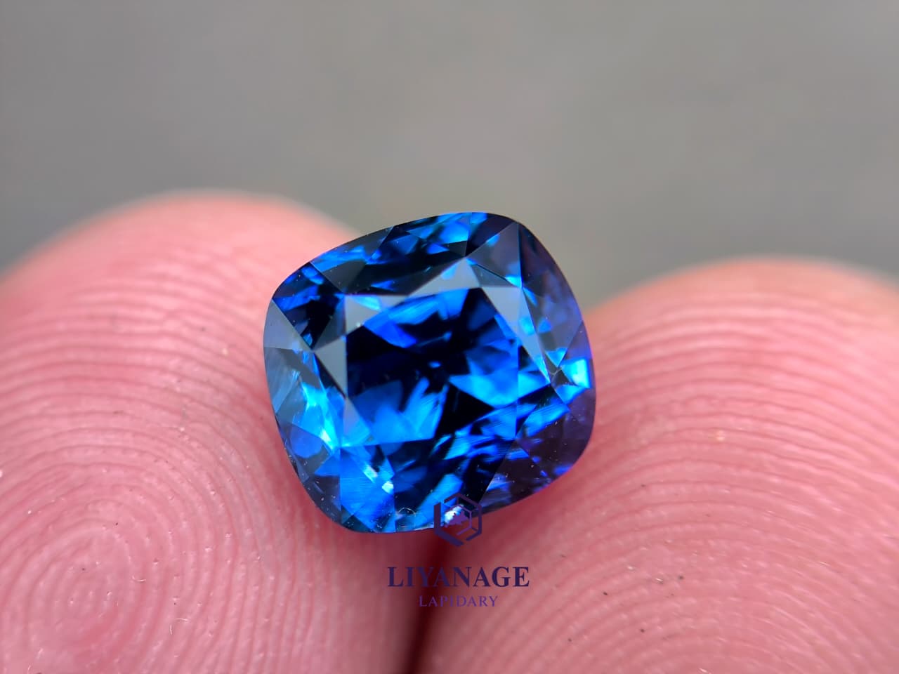 2.67 ct Standard Heated Ceylon Blue Sapphire Cushion Step Mixed Cut - Image 14