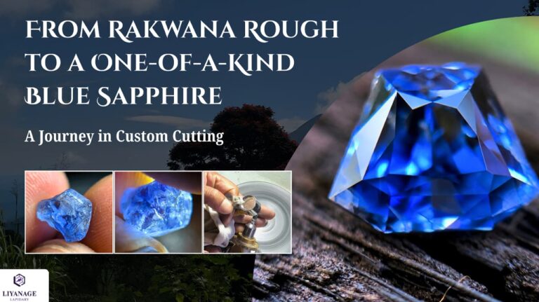 2.52 ct Rakwana Blue Sapphire Rough to 1.25 ct Unheated Geometric Shield Cut Blue Sapphire