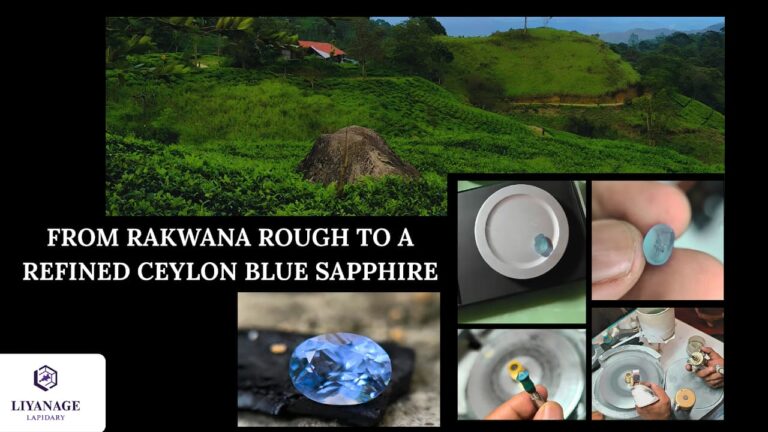 From 3.41 ct Rakwana Blue Sapphire Rough to 1.55 ct Finished Gemstone – A Precision Cutting Journey in Sri Lanka